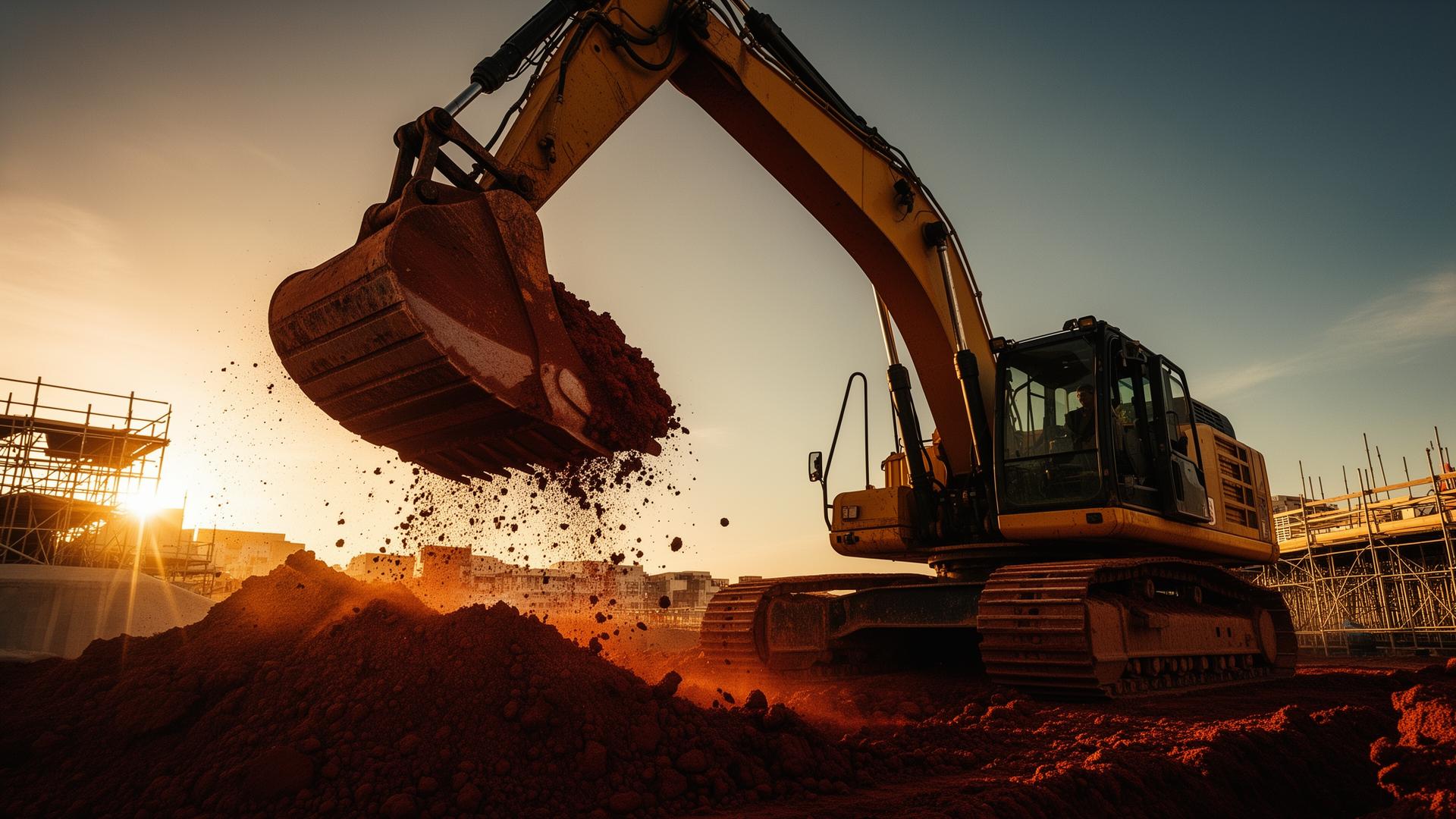 Excavator working on a southwest Sydney earthmoving site
